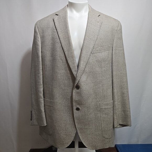 David Donahue Loro Piana Linen Tweed Blazer Mens Size 48 Semi Unstructured - Picture 1 of 13